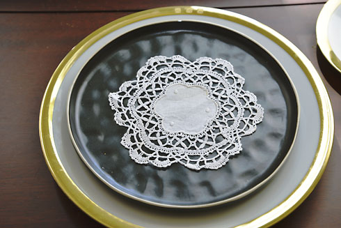 Southern Hearts Cluny Lace Round Doily. 5" Round. (12 pieces)